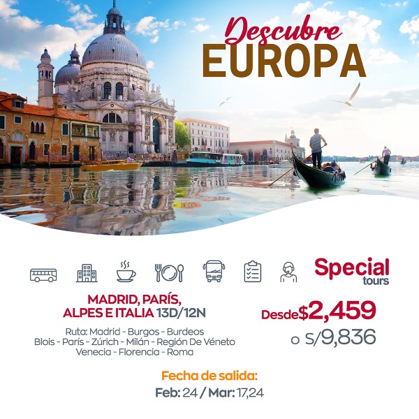 MADRID, PARÍS, ALPES E ITALIA