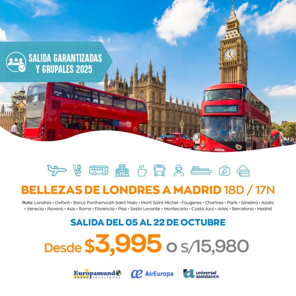 DE LONDRES A MADRID DEL 05 AL 22 OCT